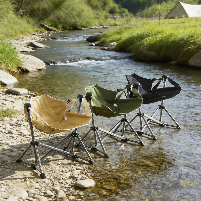 Outdoor Camping Rocking Chair - Portable Camping Moon-Shaped Hanging Swing Chair