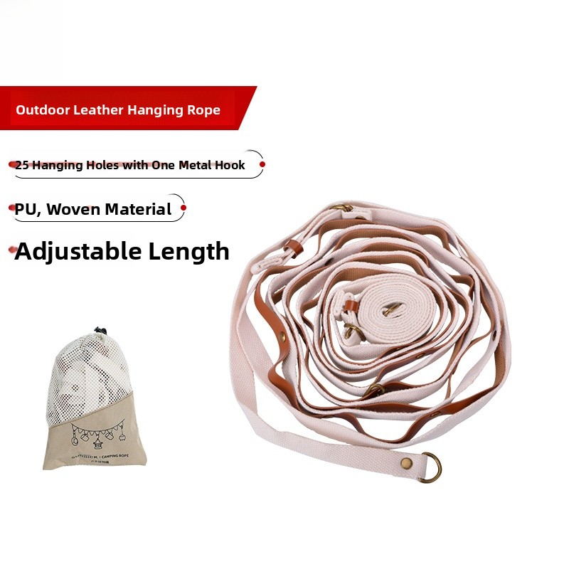 Outdoor Camping Tarp - Portable Leather Camping Hanging Rope Mountain