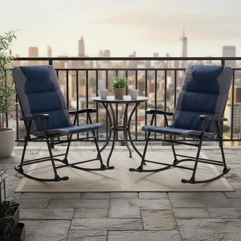 Outdoor Camping Rocking Chair - 2 Piece Outdoor Patio Furniture Set