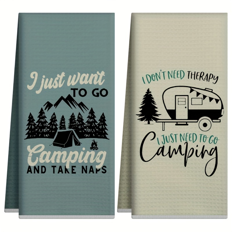 Kitchen Outdoor Camping - 2Pcs, Camping Style Kitchen Towels, 40Cm*60Cm