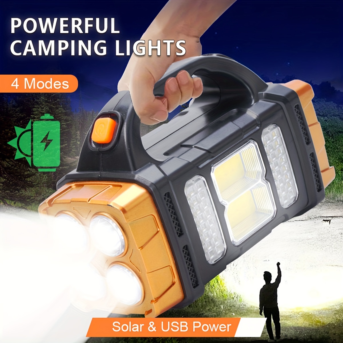 Outdoor Camping Glamping - New Upgrade Rechargeable High Power Solar