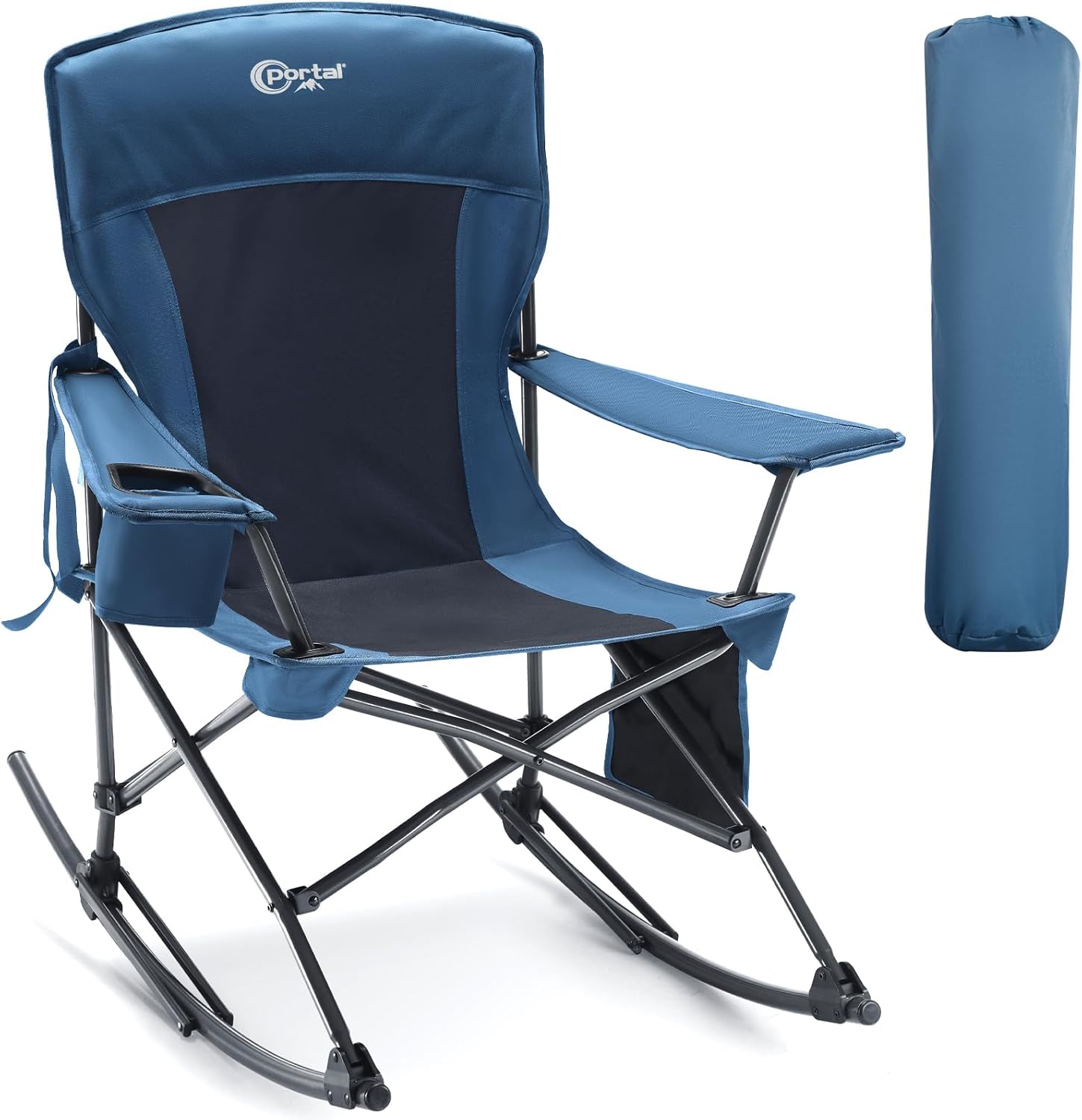 Outdoor Camping Rocking Chair - Portable Outdoor Rocking Chair with Cup