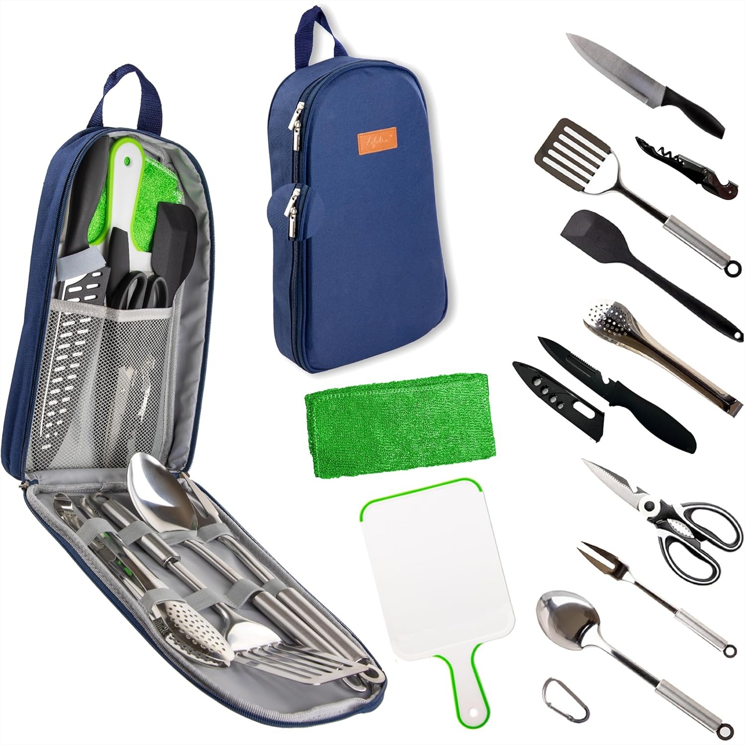 Outdoor Camping Kitchen Set - 12 Pcs Camp Cooking Utensil Set