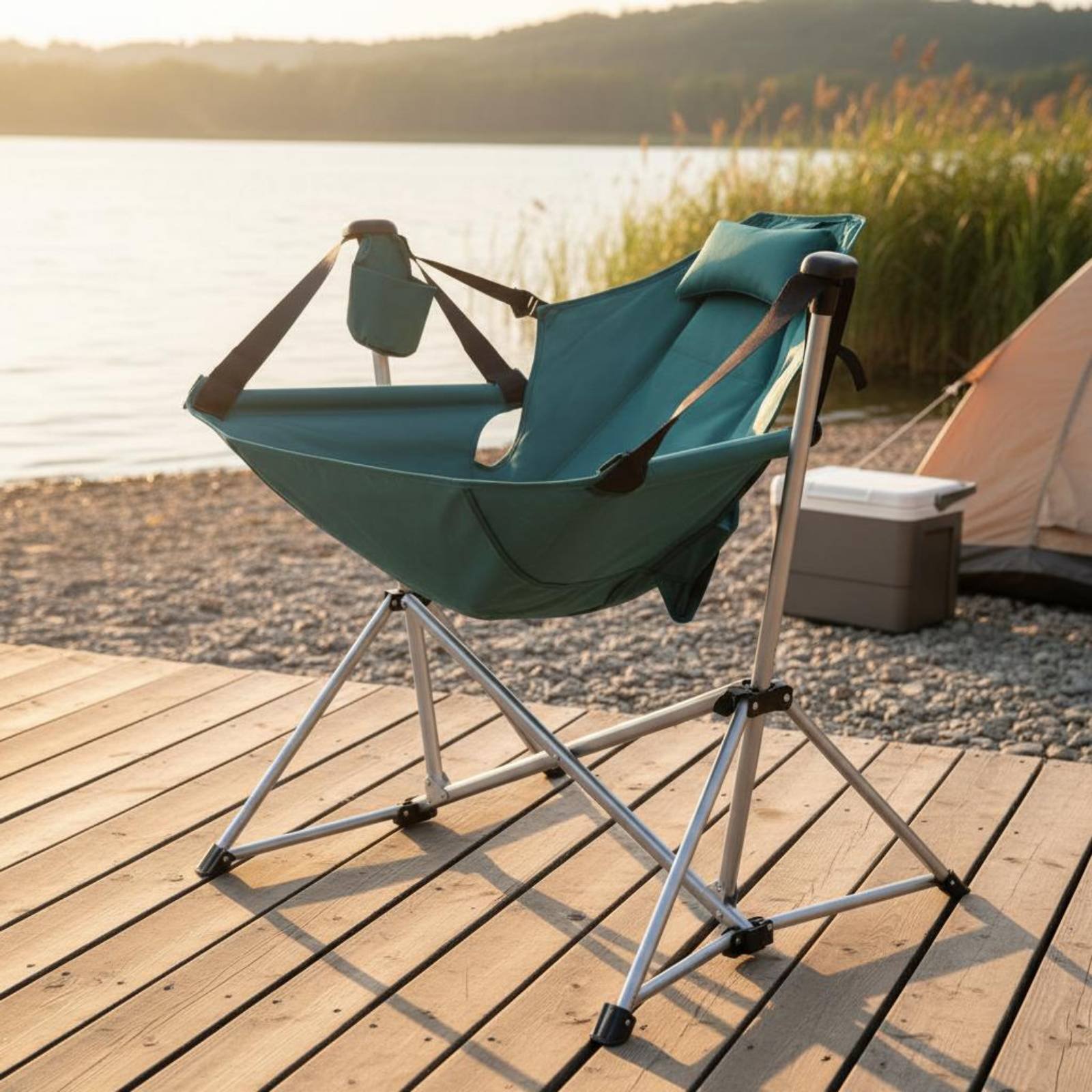 Outdoor Camping Rocking Chair - Folding Rocking Chair Foldable Reclining Outdoor