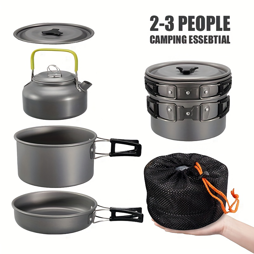 Outdoor Camping Uk - Outdoor camping cookware set made of