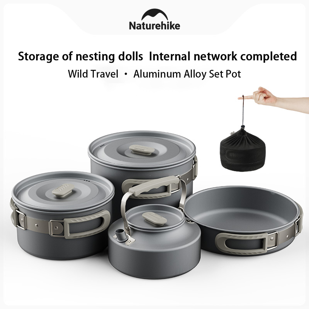 Outdoor Camping Kitchen Set - Naturehike Outdoor Pot Set,Camping Cooking Equipment,Portable