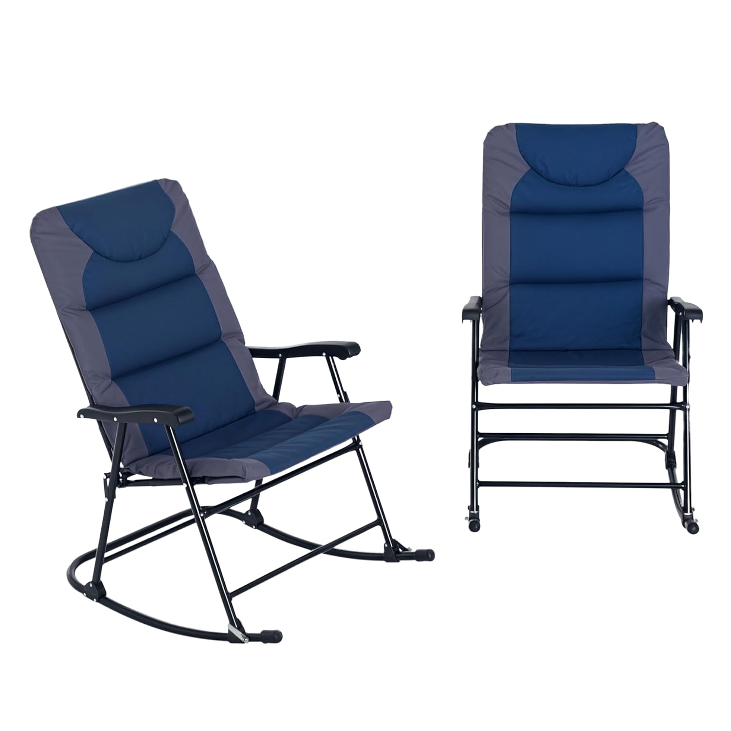 Outdoor Camping Rocking Chair - Oversized Padded Folding Rocking Camping Chair