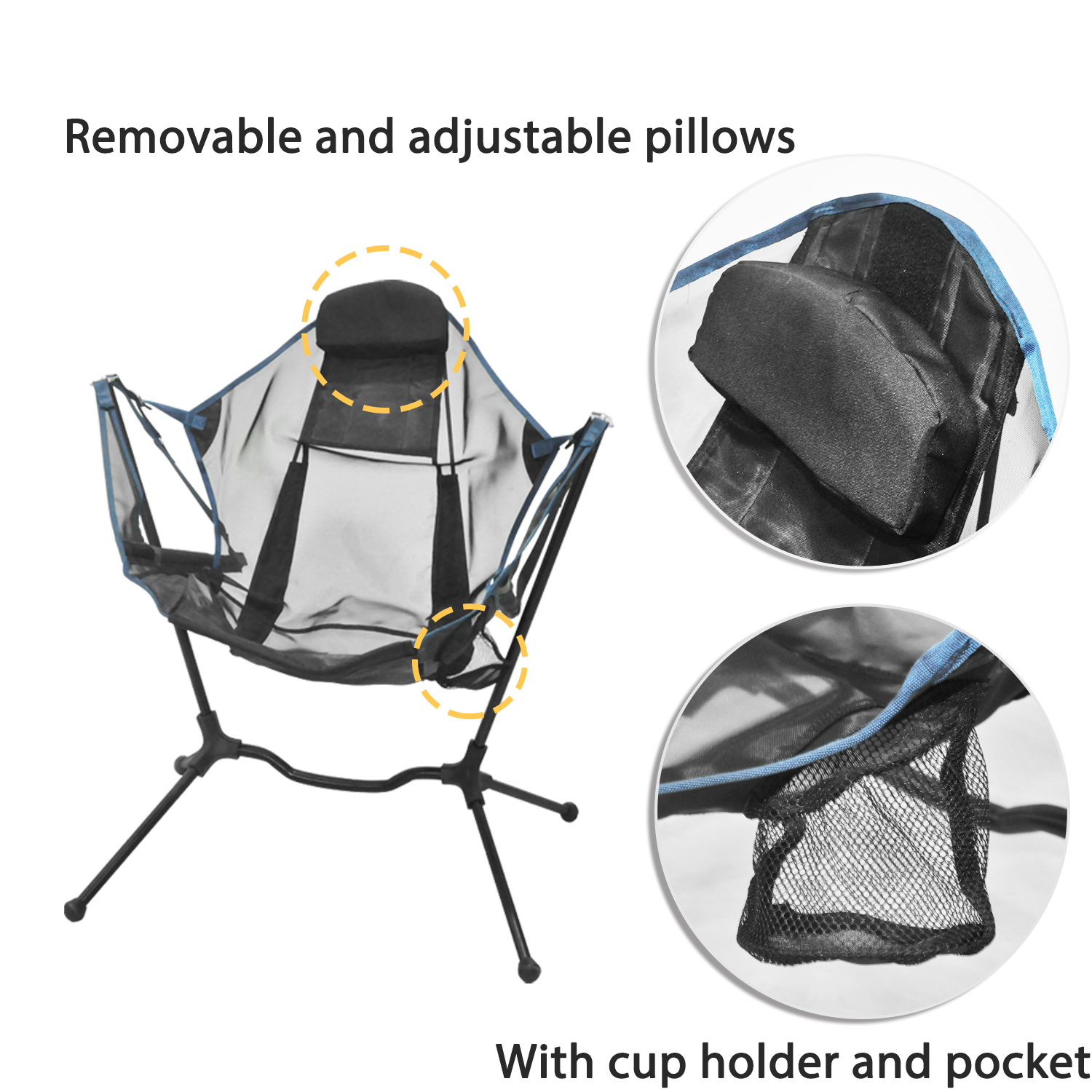 Custom Logo Outdoor Portable B - Outdoor Camping Rocking Chair ulasan dan harga