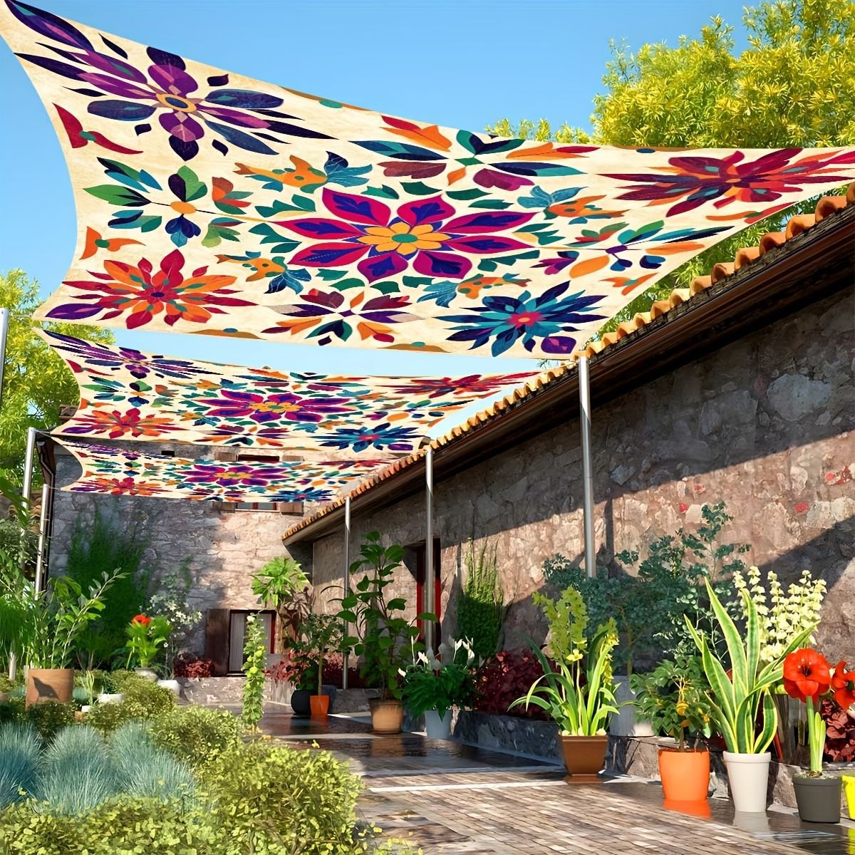Color Flower Camping Sunshade  - Outdoor Camping Tarp ulasan dan harga