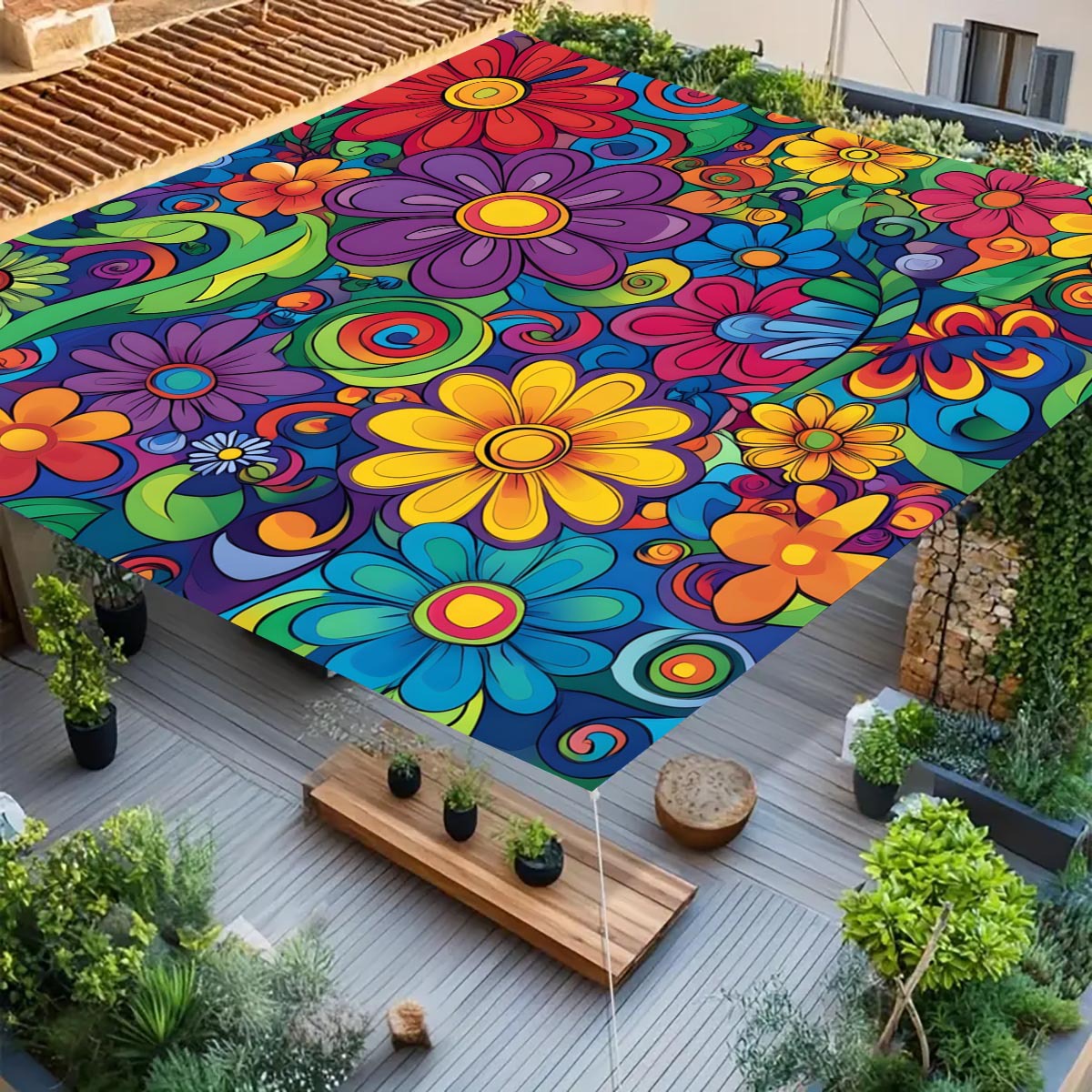 Color Flower Camping Sunshade  - Outdoor Camping Tarp ulasan dan harga
