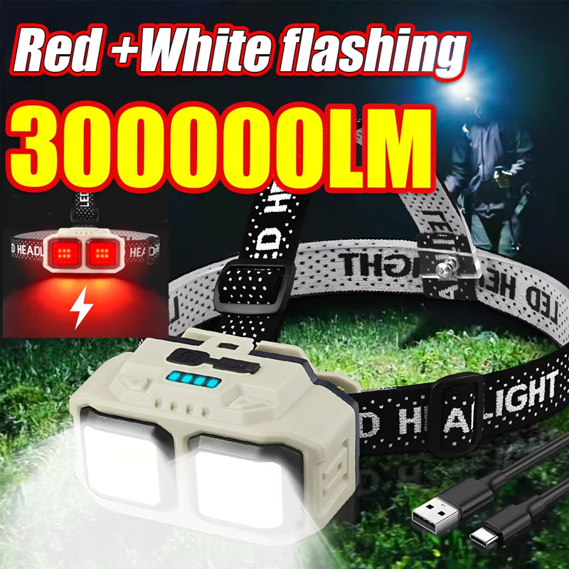 COB LED Headlamp Rechargeable  - Outdoor Camping Jobs ulasan dan harga