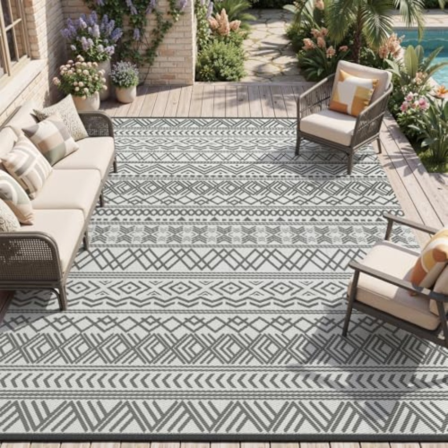Outdoor patio rug for RV campi - Outdoor Camping Rugs 9X18 ulasan dan harga