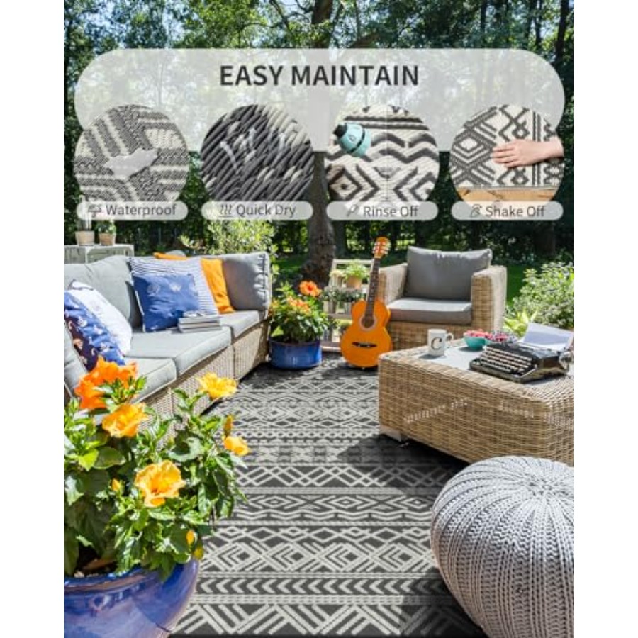 Outdoor patio rug for RV campi - Outdoor Camping Rugs 9X18 ulasan dan harga