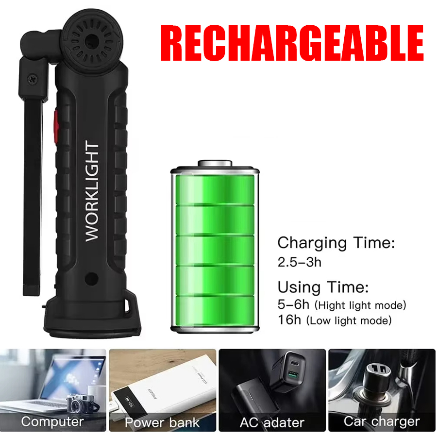 Portable LED Flashlight with M - Outdoor Camping Glamping ulasan dan harga