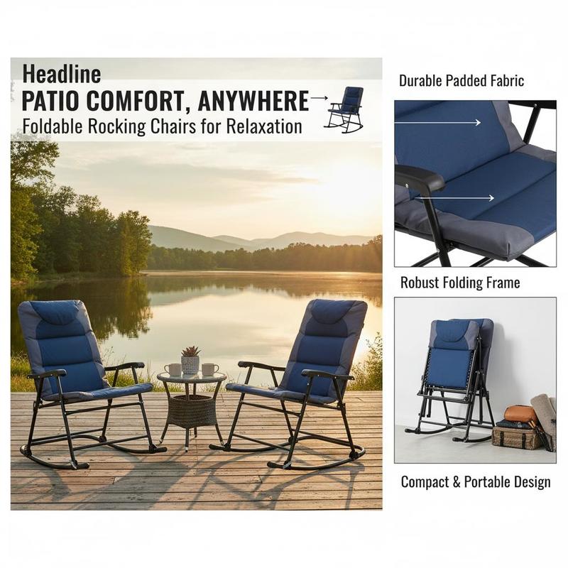 2 Piece Outdoor Patio Furnitur - Outdoor Camping Rocking Chair ulasan dan harga