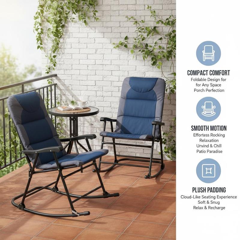 2 Piece Outdoor Patio Furnitur - Outdoor Camping Rocking Chair ulasan dan harga