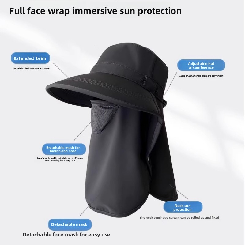 Full Coverage Sun Hat with Fac - Outdoor Camping Hat ulasan dan harga