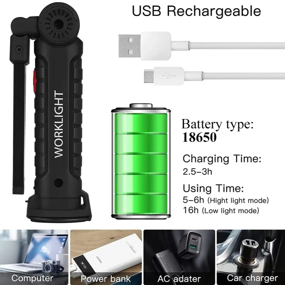 Portable COB LED Flashlight US - Outdoor Camping Glamping ulasan dan harga