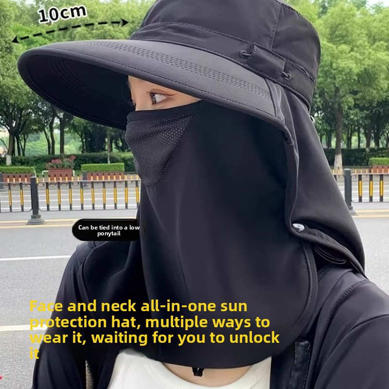 Summer Sun Hats with Face Mask - Outdoor Camping Hat ulasan dan harga