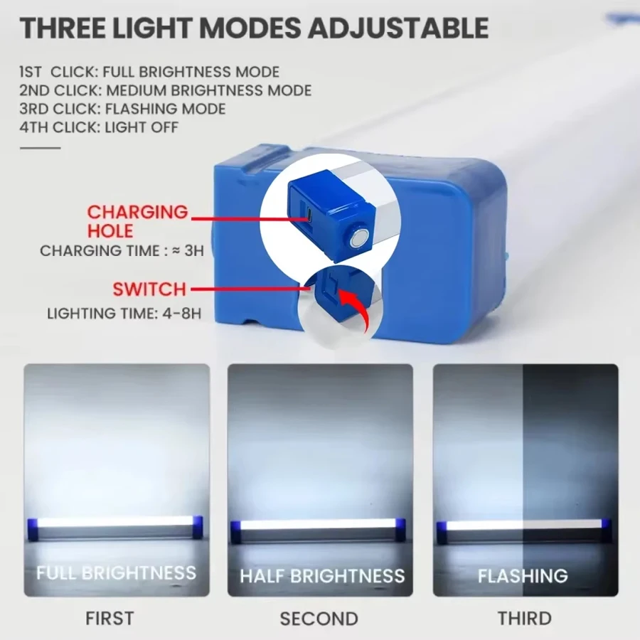 LED Bar light Rechargeable Tub - Outdoor Camping Youtube ulasan dan harga
