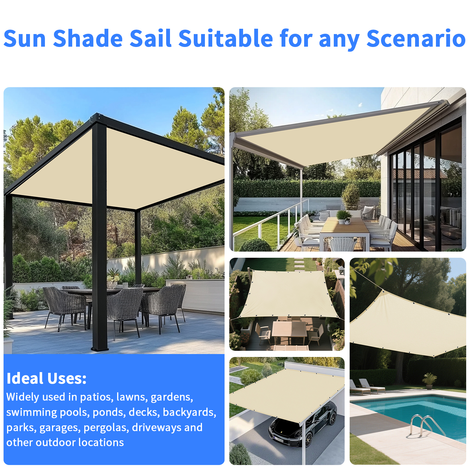 5x4m 4x3m 3x2m Garden Sun Shad - Outdoor Camping Tarp ulasan dan harga