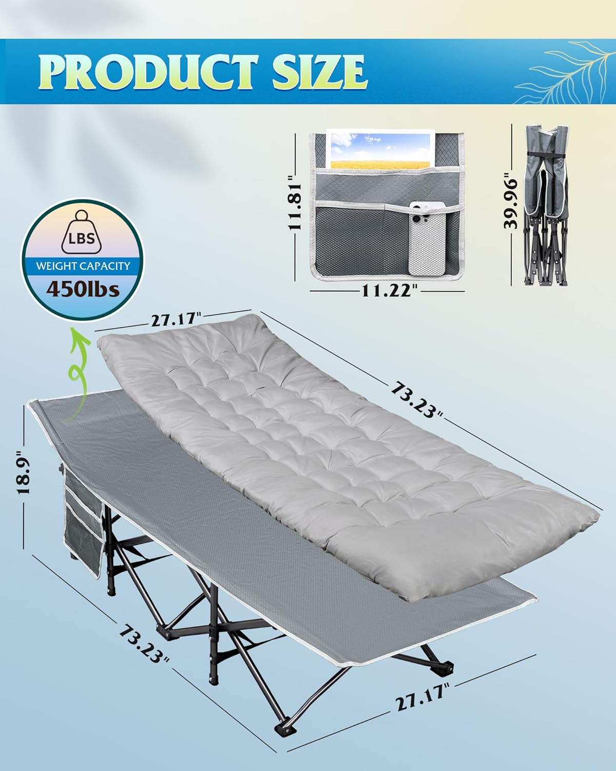 Camping Cot with Mattress for  - Outdoor Camping Sleeping Bag ulasan dan harga