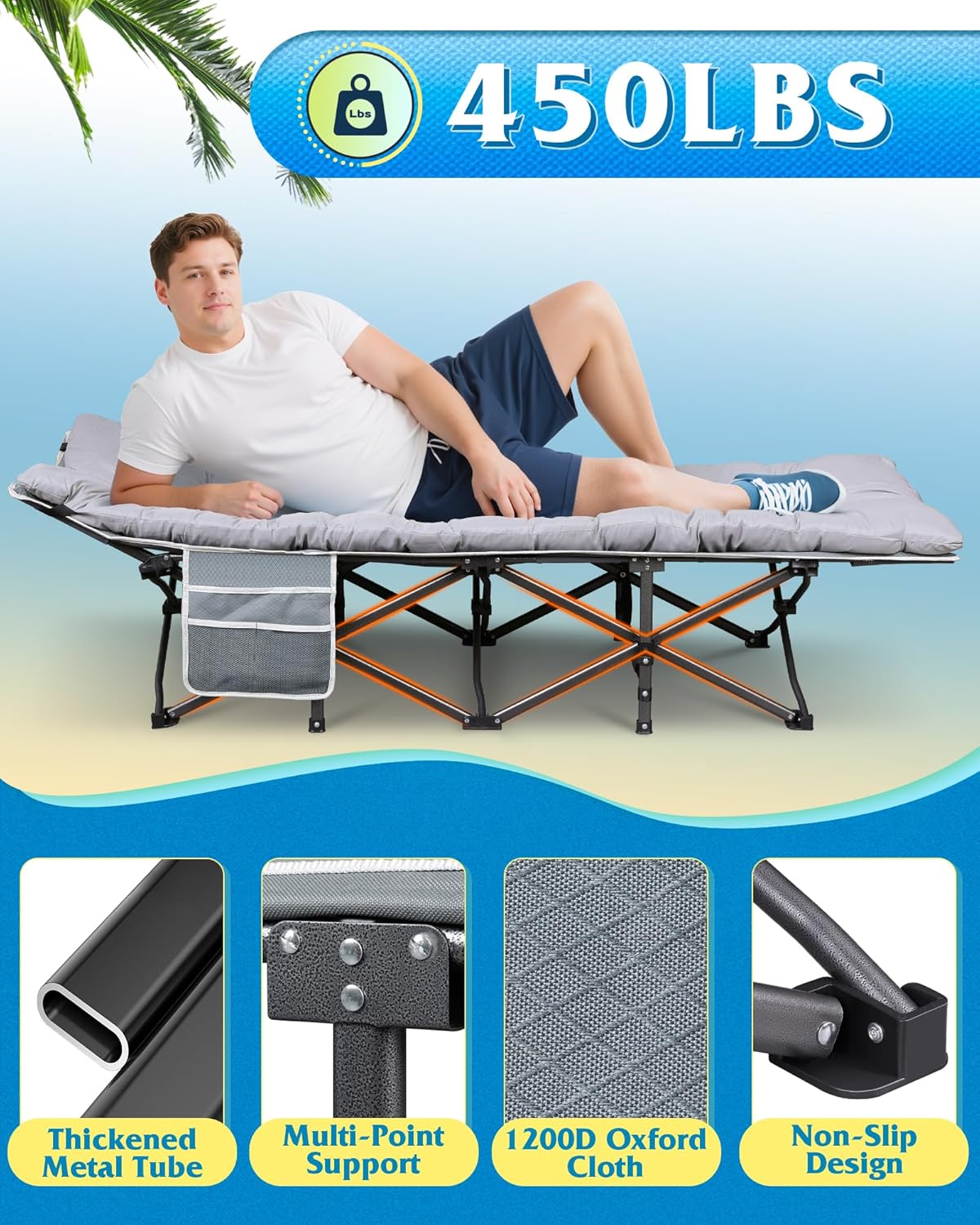 Camping Cot with Mattress for  - Outdoor Camping Sleeping Bag ulasan dan harga