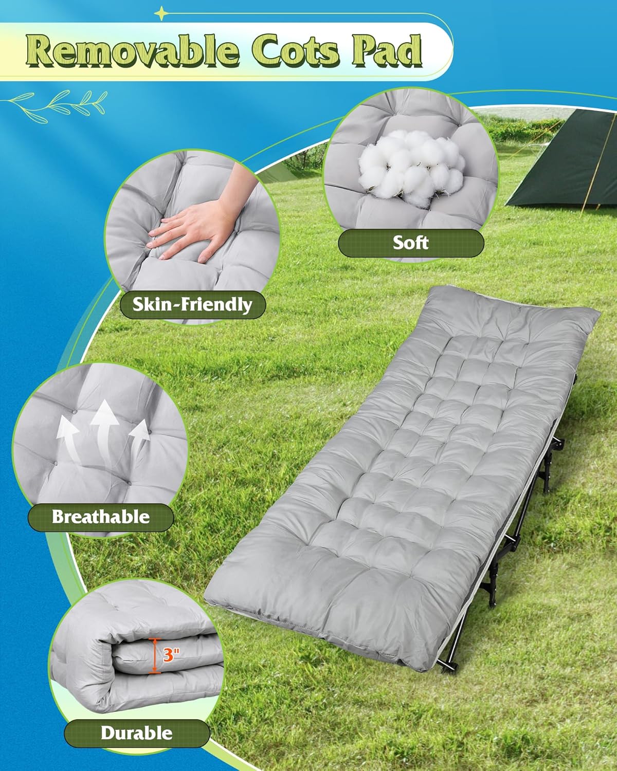 Camping Cot with Mattress for  - Outdoor Camping Sleeping Bag ulasan dan harga