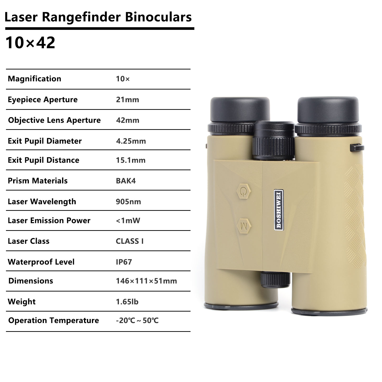 BOSHIWEI 10x42 HD Laser Rangef - Outdoor Camping Jobs ulasan dan harga