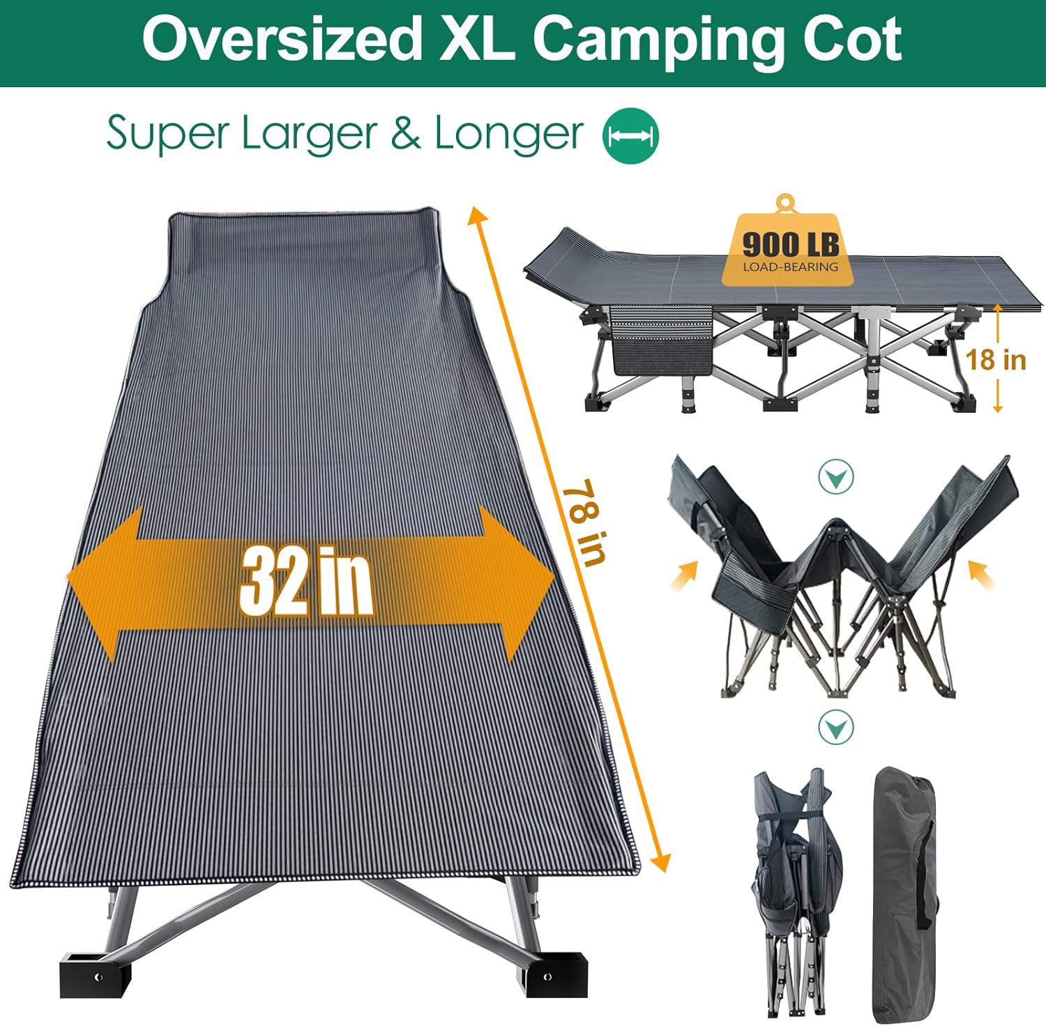 Oversized Folding Camping Cot, - Outdoor Camping Sleeping Bag ulasan dan harga