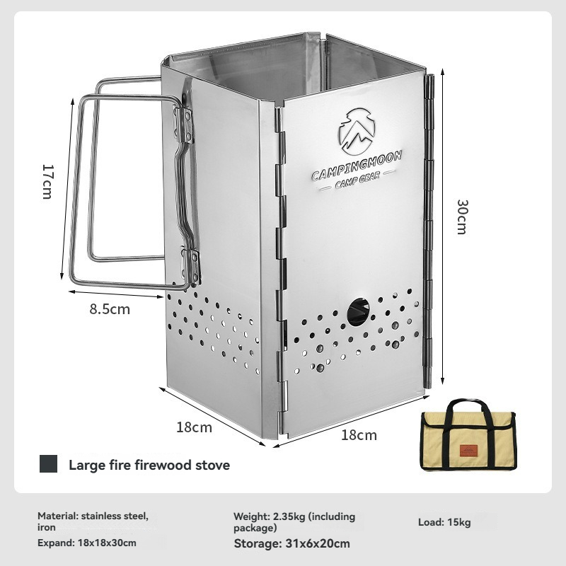 MT-18 Stainless Steel Hiking F - Outdoor Camping Stove Wood ulasan dan harga
