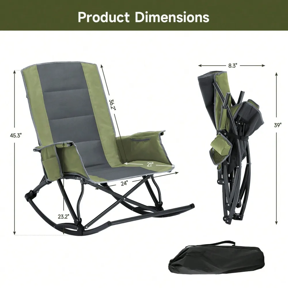 Camping Chair For Adults, Fold - Outdoor Camping Rocking Chair ulasan dan harga
