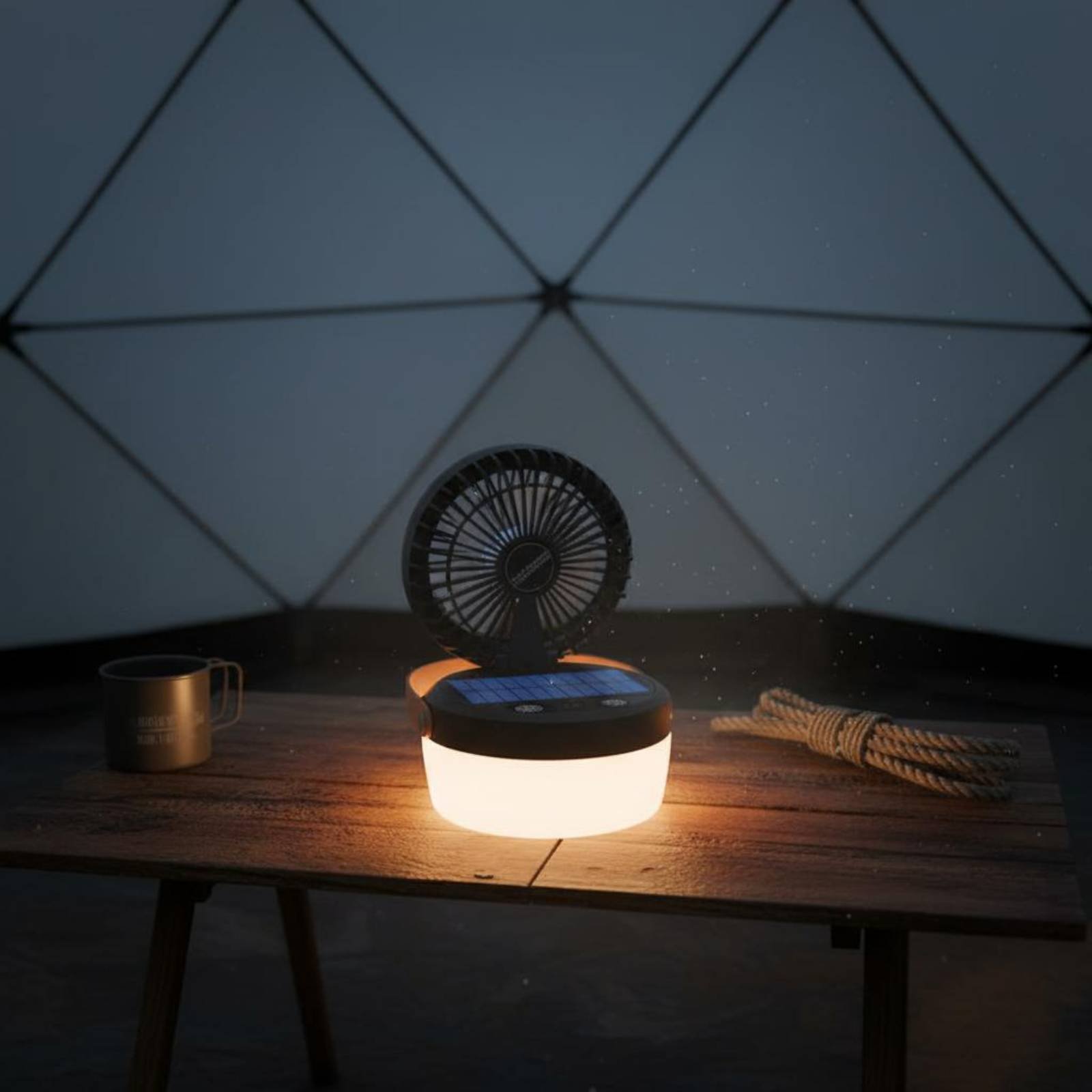 Solar Camping Fan Lantern Fold - Outdoor Camping Gear ulasan dan harga