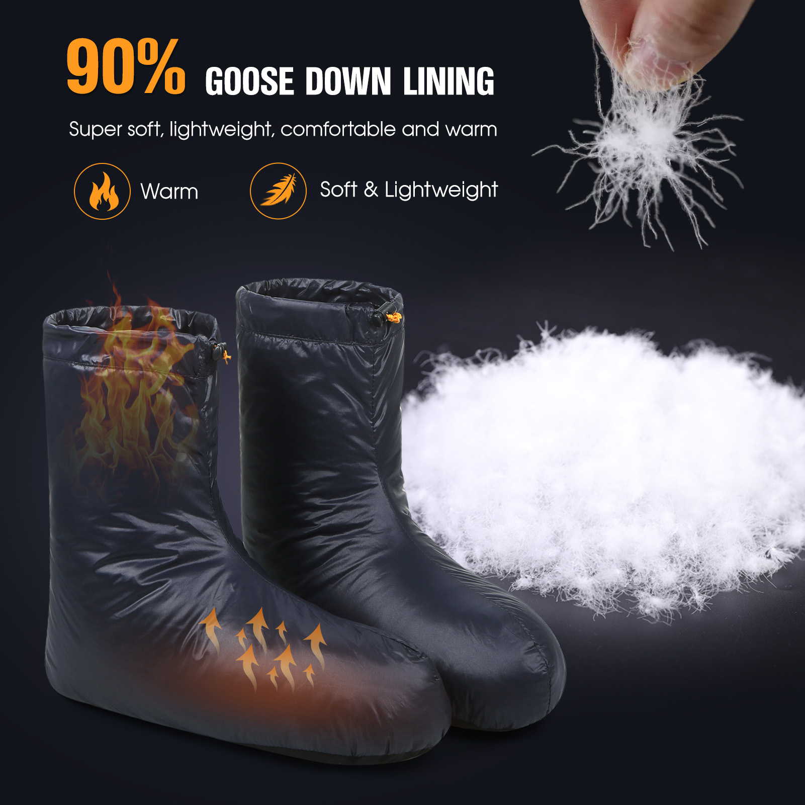 Lixada Winter Down Booties Soc - Outdoor Camping Slippers ulasan dan harga