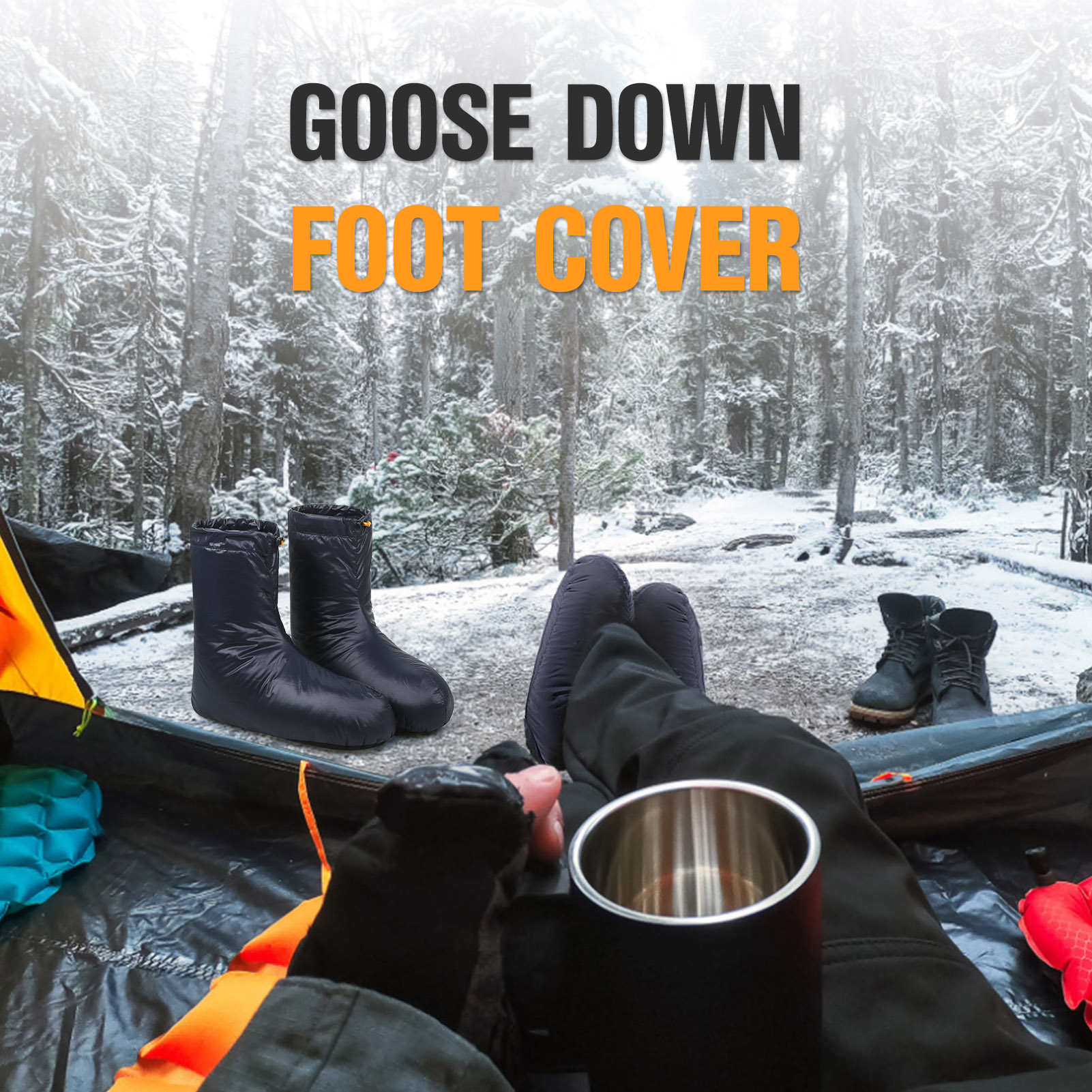 Lixada Winter Down Booties Soc - Outdoor Camping Slippers ulasan dan harga