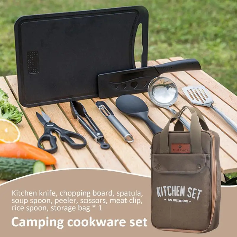 8pcs Camping Kitchen Cookware  - Outdoor Camping Kitchen Set ulasan dan harga