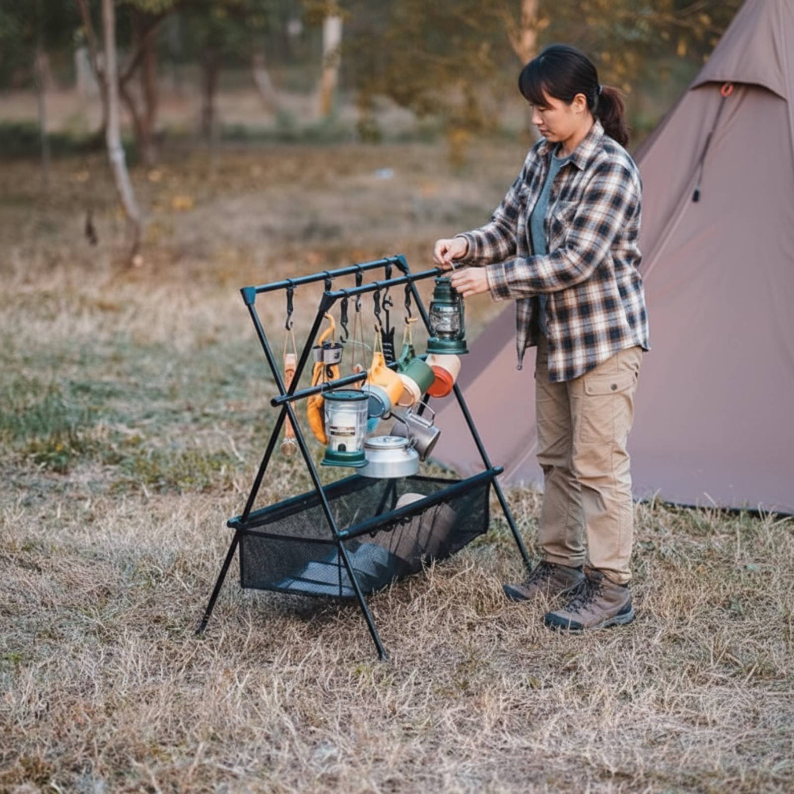 Portable Camping Rack Multifun - Outdoor Camping Gear ulasan dan harga