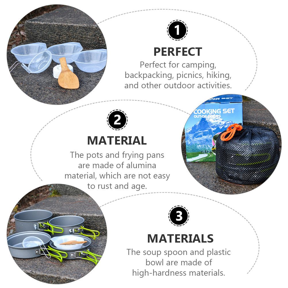 1Set Portable Camping Cookware - Outdoor Camping Kitchen Set ulasan dan harga