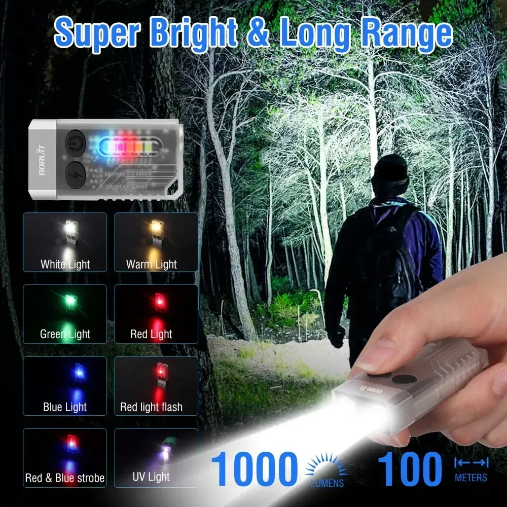 BORUiT V10 Keychain UV LED EDC - Outdoor Camping Glamping ulasan dan harga