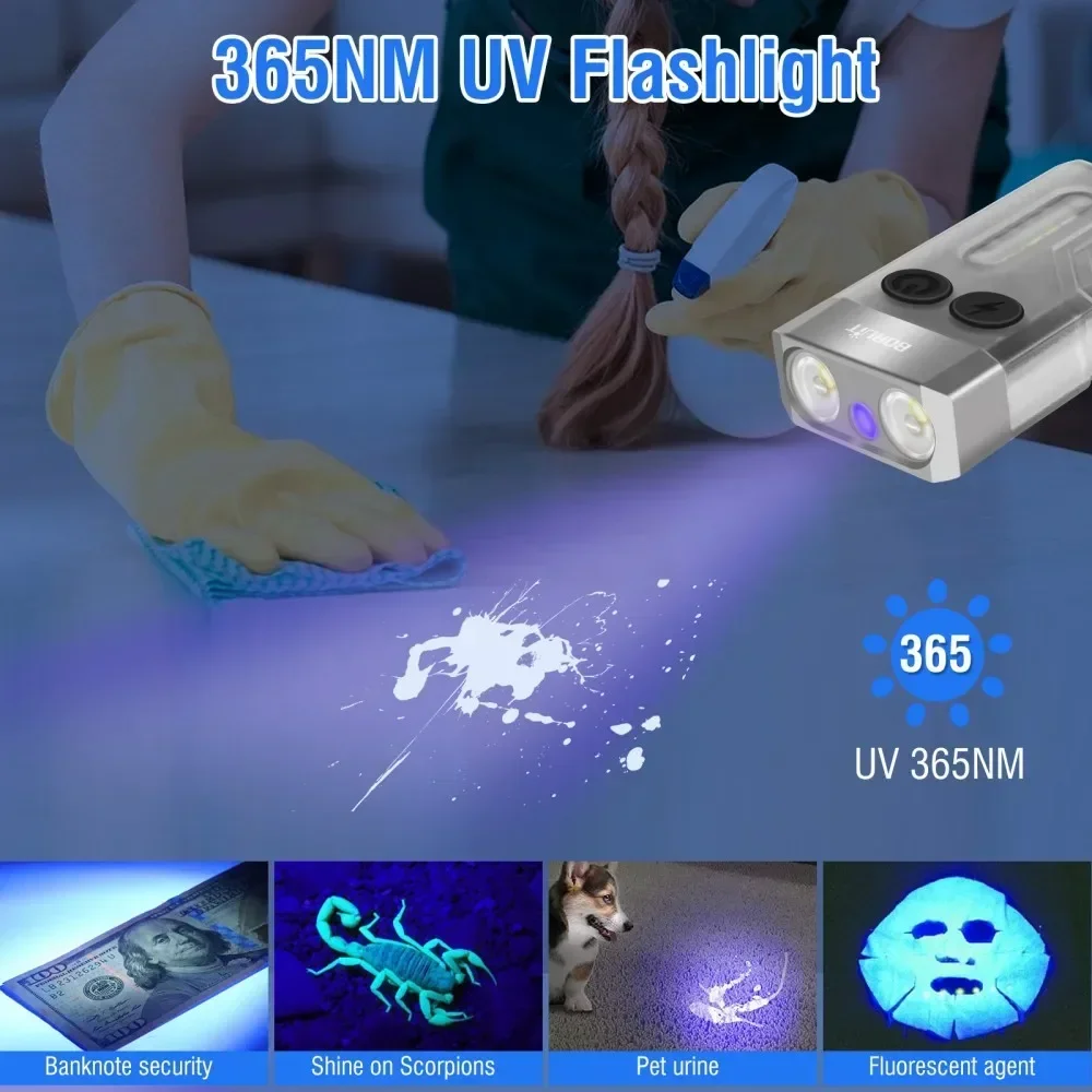 BORUiT V10 Keychain UV LED EDC - Outdoor Camping Glamping ulasan dan harga