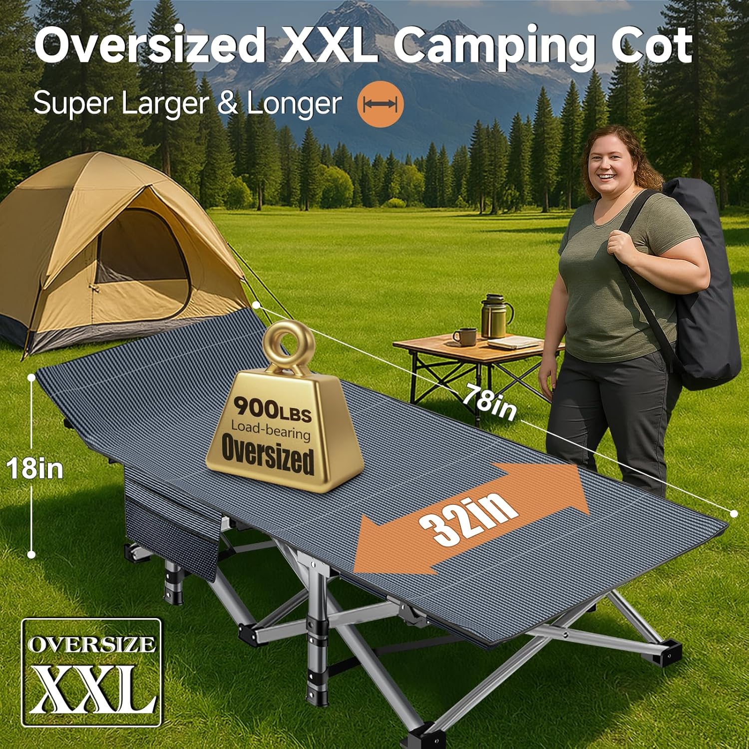 Folding Camping Cot for Adults - Outdoor Camping Sleeping Bag ulasan dan harga