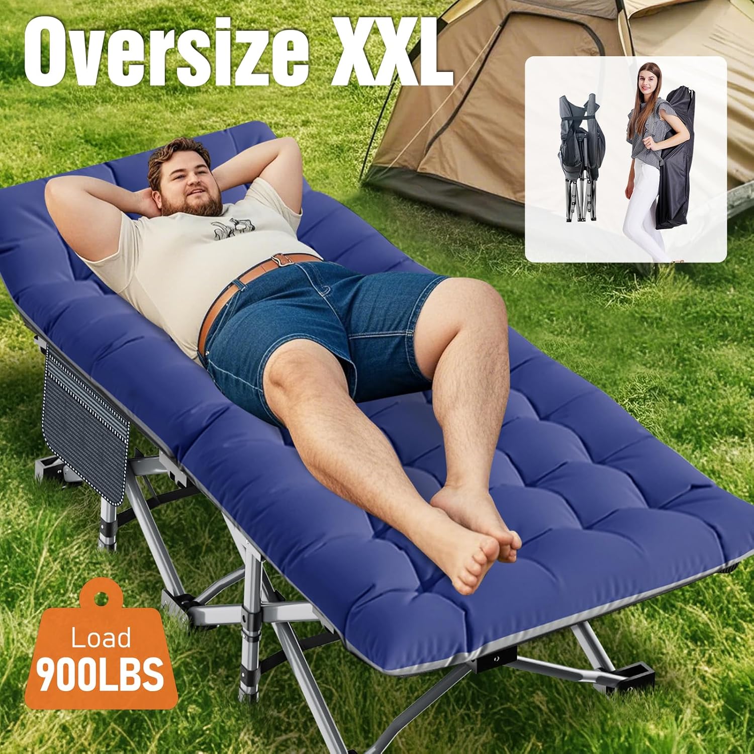 Folding Camping Cot for Adults - Outdoor Camping Sleeping Bag ulasan dan harga