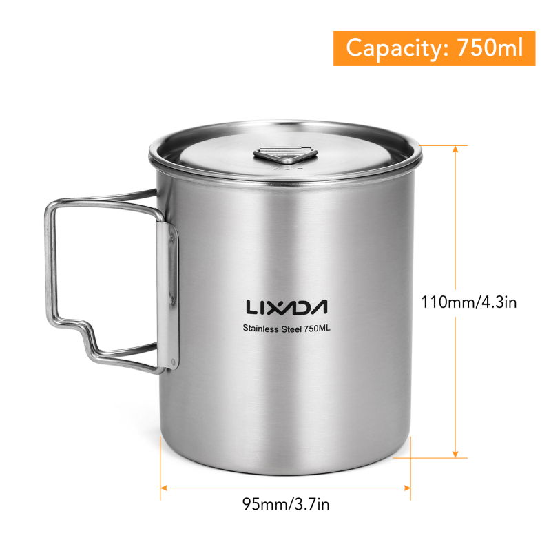 Lixada 750ml Cup Outdoor Stain - Outdoor Camping Kitchen Set ulasan dan harga