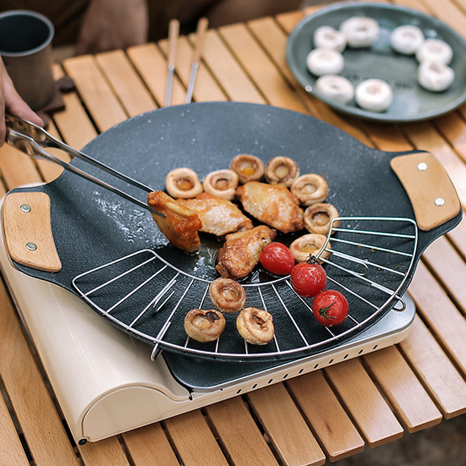 Solid Wood Barbecue Pan Heat R - Outdoor Camping Stove Wood ulasan dan harga