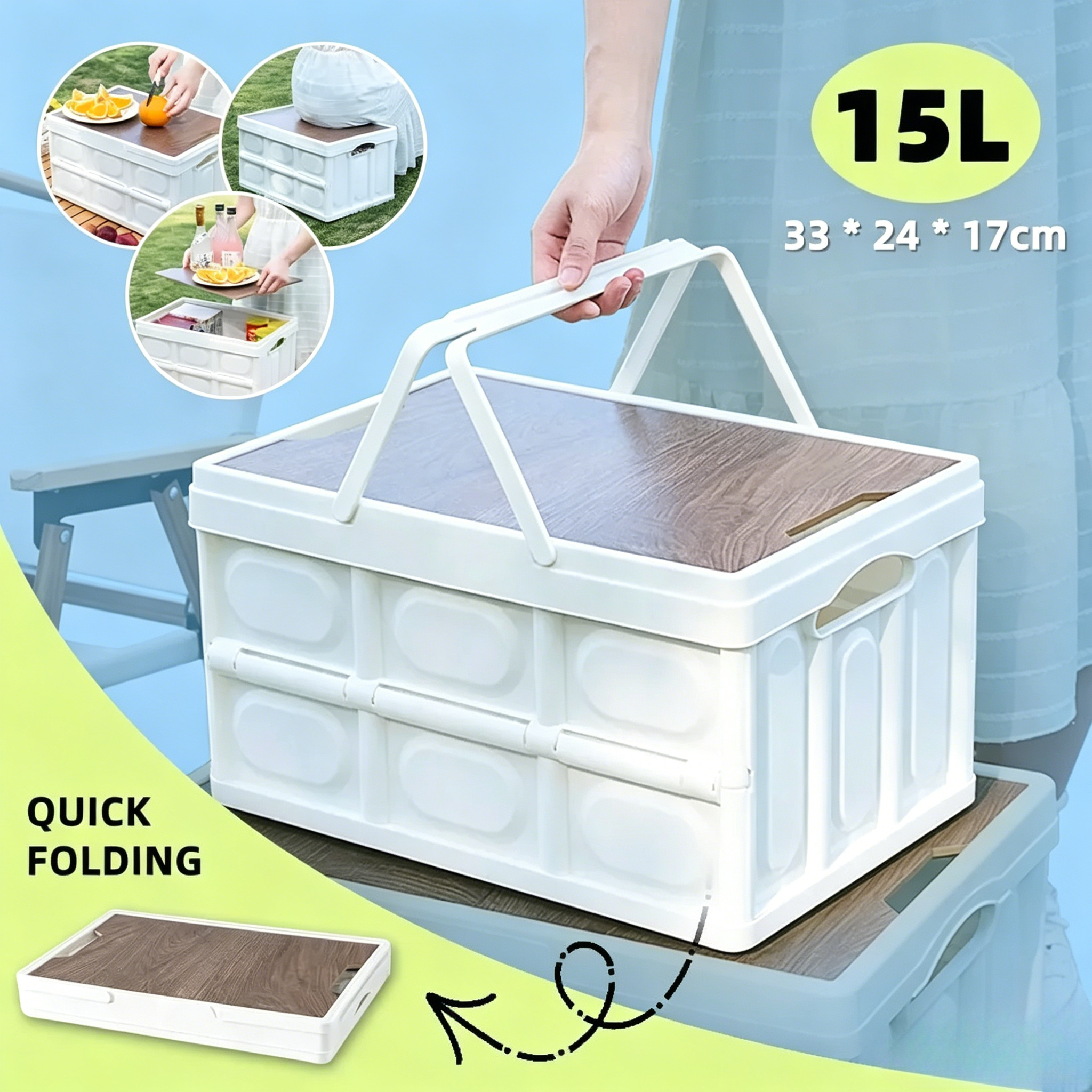 15L Foldable Camping Storage B - Outdoor Camping Vehicle ulasan dan harga