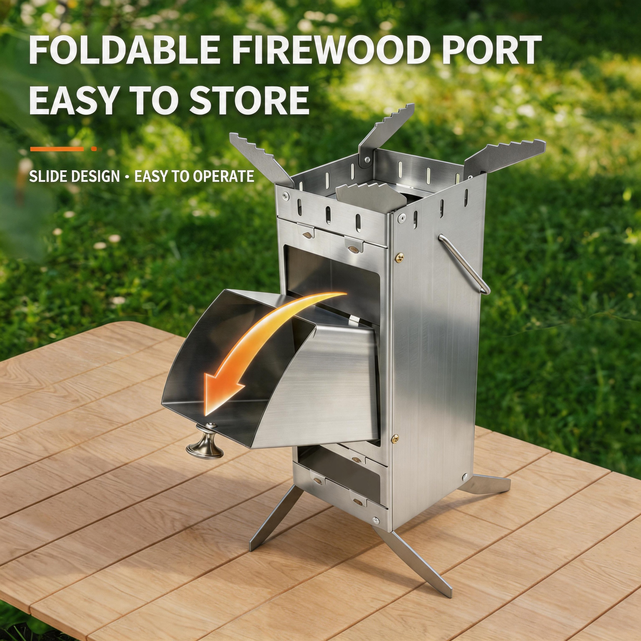 Portable Foldable Rocket Stove - Outdoor Camping Stove Wood ulasan dan harga