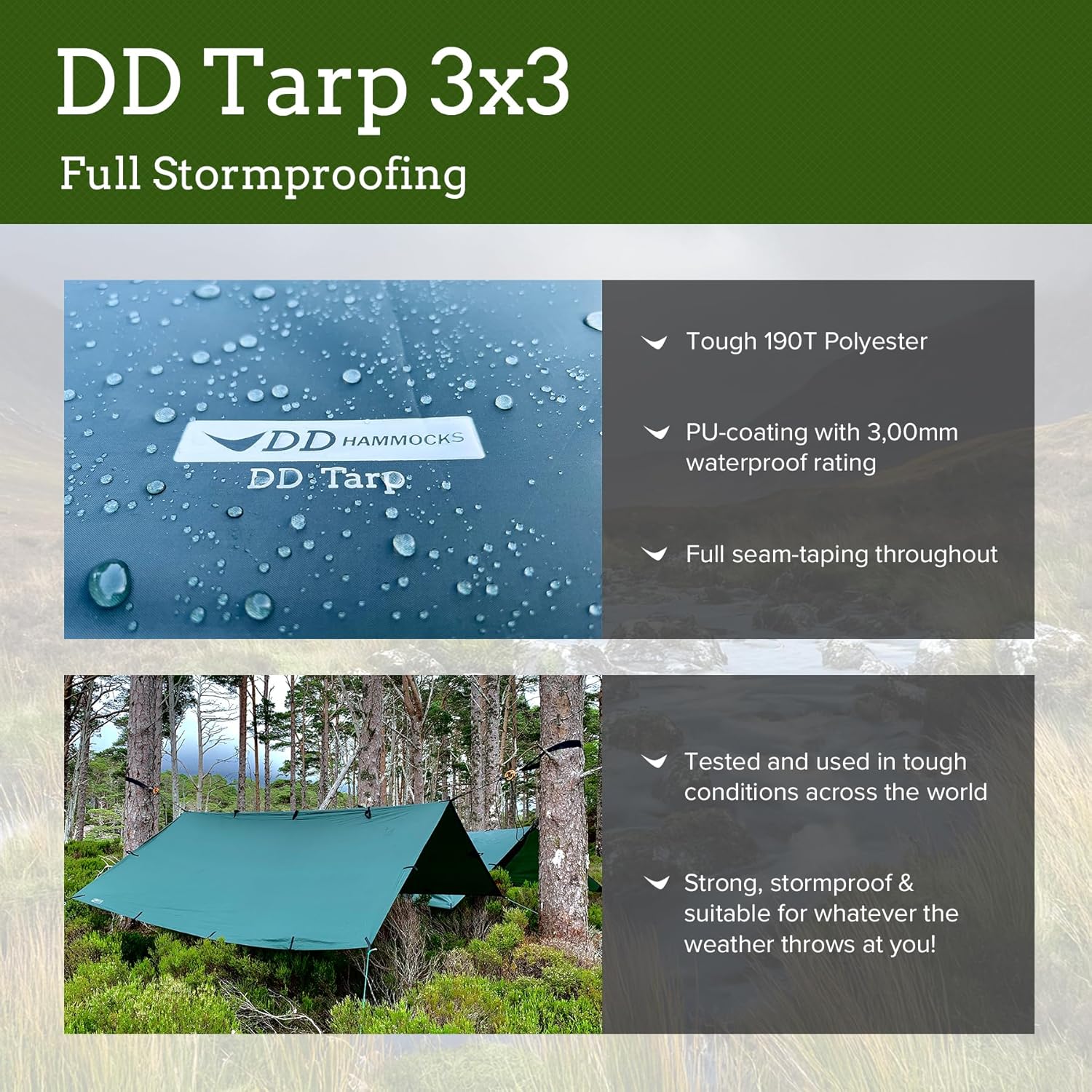 10ft x 10ft Olive Green Waterp - Outdoor Camping Tarp ulasan dan harga