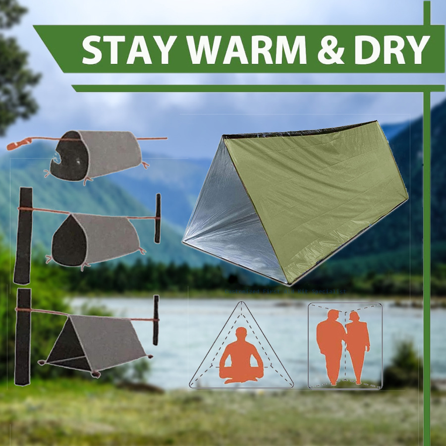 Emergency Survival Tent Shelte - Outdoor Camping Tarp ulasan dan harga