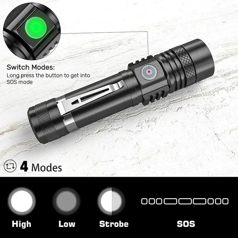 T6 LED Rechargeable Flashlight - Outdoor Camping Glamping ulasan dan harga