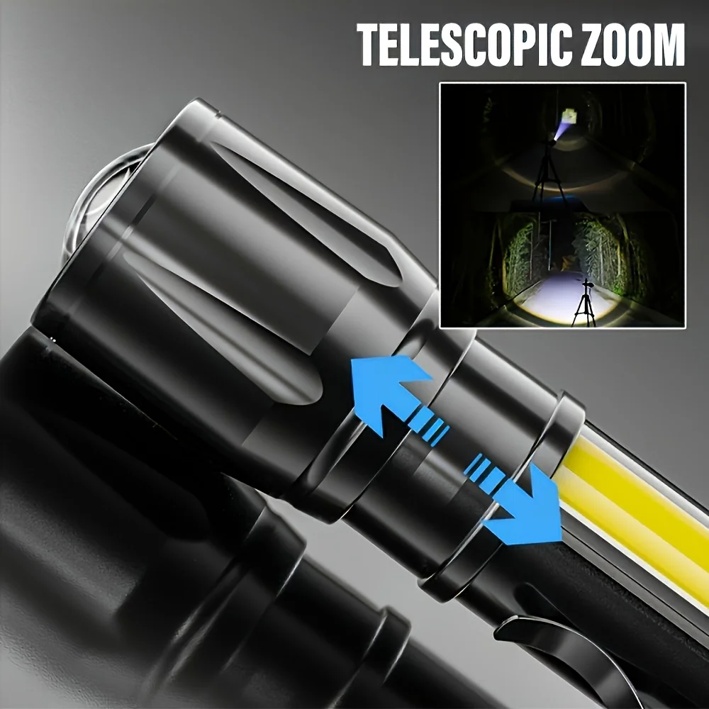 Zoomable Flashlight, COB Campi - Outdoor Camping Gear ulasan dan harga
